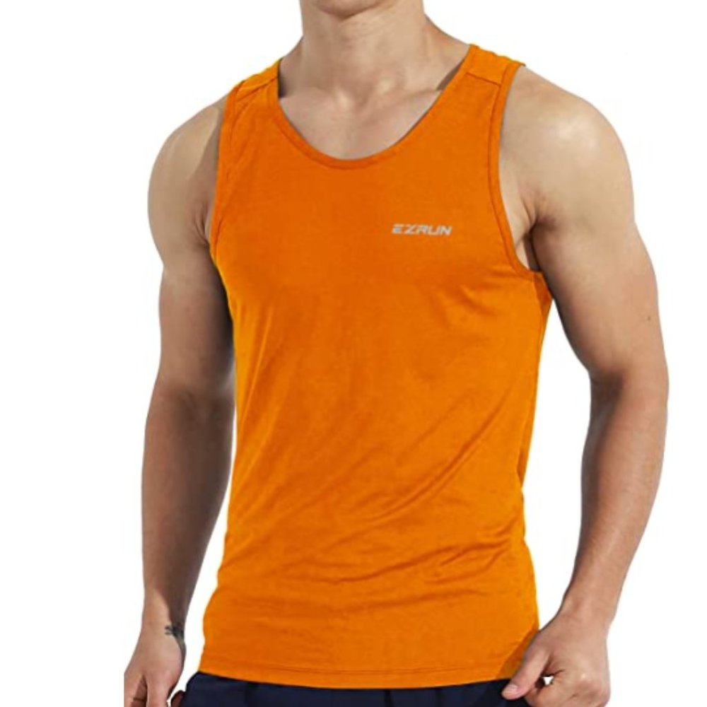 EZRUN Men's Quick Dry Sport Tank Top for Bodybuilding Gym Athletic Jogging XL